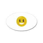 Money Eyes Emoji Sticker Oval (10 pack)