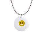 Money Eyes Emoji 1  Button Necklace