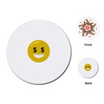 Money Eyes Emoji Playing Cards (Round)