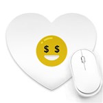 Money Eyes Emoji Heart Mousepad