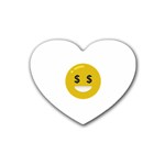 Money Eyes Emoji Rubber Coaster (Heart)