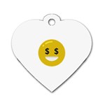 Money Eyes Emoji Dog Tag Heart (One Side)