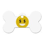 Money Eyes Emoji Dog Tag Bone (One Side)