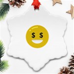 Money Eyes Emoji Ornament (Snowflake)