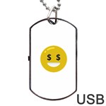 Money Eyes Emoji Dog Tag USB Flash (One Side)