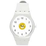 Money Eyes Emoji Round Plastic Sport Watch (M)