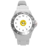 Money Eyes Emoji Round Plastic Sport Watch (L)