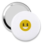 Money Eyes Emoji 3  Handbag Mirror