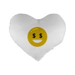 Money Eyes Emoji Standard 16  Premium Heart Shape Cushion 