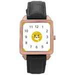 Money Eyes Emoji Rose Gold Leather Watch 