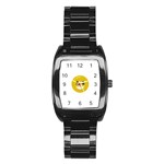 Money Eyes Emoji Stainless Steel Barrel Watch