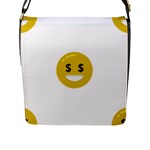 Money Eyes Emoji Flap Closure Messenger Bag (L)