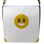 Money Eyes Emoji Flap Closure Messenger Bag (S)