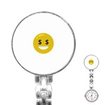 Money Eyes Emoji Stainless Steel Nurses Watch