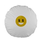 Money Eyes Emoji Standard 15  Premium Flano Round Cushion 