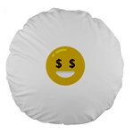 Money Eyes Emoji Large 18  Premium Flano Round Cushion 