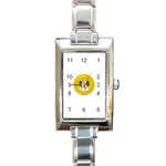 Money Eyes Emoji Rectangle Italian Charm Watch