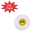 Money Eyes Emoji 1  Mini Button (100 pack) 