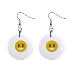 Money Eyes Emoji 1  Button Earrings