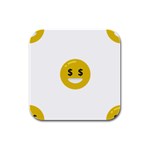 Money Eyes Emoji Rubber Square Coaster (4 pack)