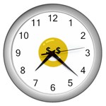 Money Eyes Emoji Wall Clock (Silver)