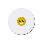 Money Eyes Emoji Rubber Coaster (Round)