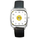 Money Eyes Emoji Square Metal Watch