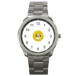 Money Eyes Emoji Sport Metal Watch