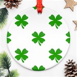 St Patrick Clover Shamrock Emoji Ornament (Round)