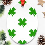 St Patrick Clover Shamrock Emoji Ornament (Oval)