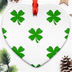 St Patrick Clover Shamrock Emoji Ornament (Heart)