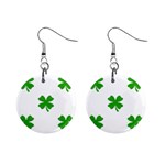 St Patrick Clover Shamrock Emoji 1  Button Earrings