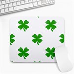 St Patrick Clover Shamrock Emoji Large Mousepad