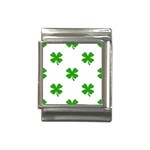 St Patrick Clover Shamrock Emoji Italian Charm (13mm)