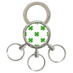 St Patrick Clover Shamrock Emoji 3-Ring Key Chain