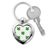 St Patrick Clover Shamrock Emoji Key Chain (Heart)