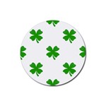 St Patrick Clover Shamrock Emoji Rubber Coaster (Round)