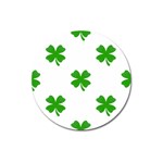 St Patrick Clover Shamrock Emoji Magnet 3  (Round)