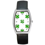 St Patrick Clover Shamrock Emoji Barrel Style Metal Watch