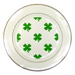 St Patrick Clover Shamrock Emoji Porcelain Plate