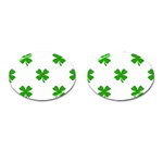 St Patrick Clover Shamrock Emoji Cufflinks (Oval)