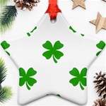 St Patrick Clover Shamrock Emoji Star Ornament (Two Sides)