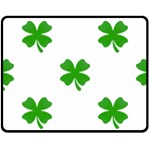 St Patrick Clover Shamrock Emoji Fleece Blanket (Medium)