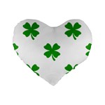 St Patrick Clover Shamrock Emoji Standard 16  Premium Heart Shape Cushion 