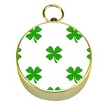 St Patrick Clover Shamrock Emoji Gold Compass