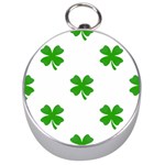 St Patrick Clover Shamrock Emoji Silver Compass