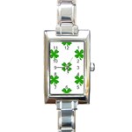 St Patrick Clover Shamrock Emoji Rectangle Italian Charm Watch