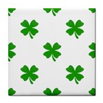 St Patrick Clover Shamrock Emoji Tile Coaster