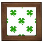 St Patrick Clover Shamrock Emoji Framed Tile