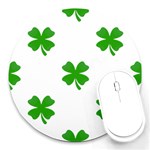 St Patrick Clover Shamrock Emoji Round Mousepad